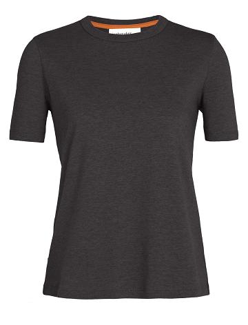 Dámské Tričko Icebreaker Tencel Bavlněné Krátké Sleeve Stříbrné Šedé | CZ 1351JPQJ